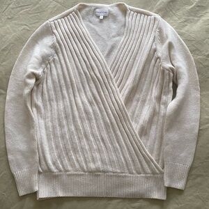 NWOT Cableknit cream wrap sweater
